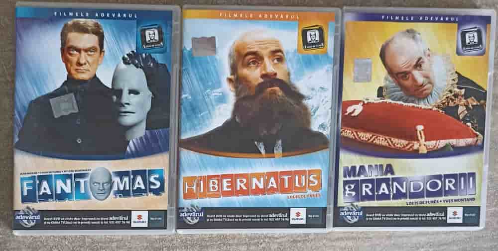 Set 3 Dvd-uri Filme: Filmele Adevarul: Fantomas, Hibernatus, Mania Grandorii