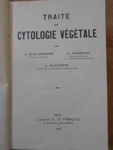 Traite De Cytologie Vegetale