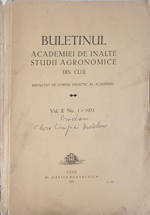 Buletinul Academiei De Inalte Studii Agronomice Din Cluj Vol.2