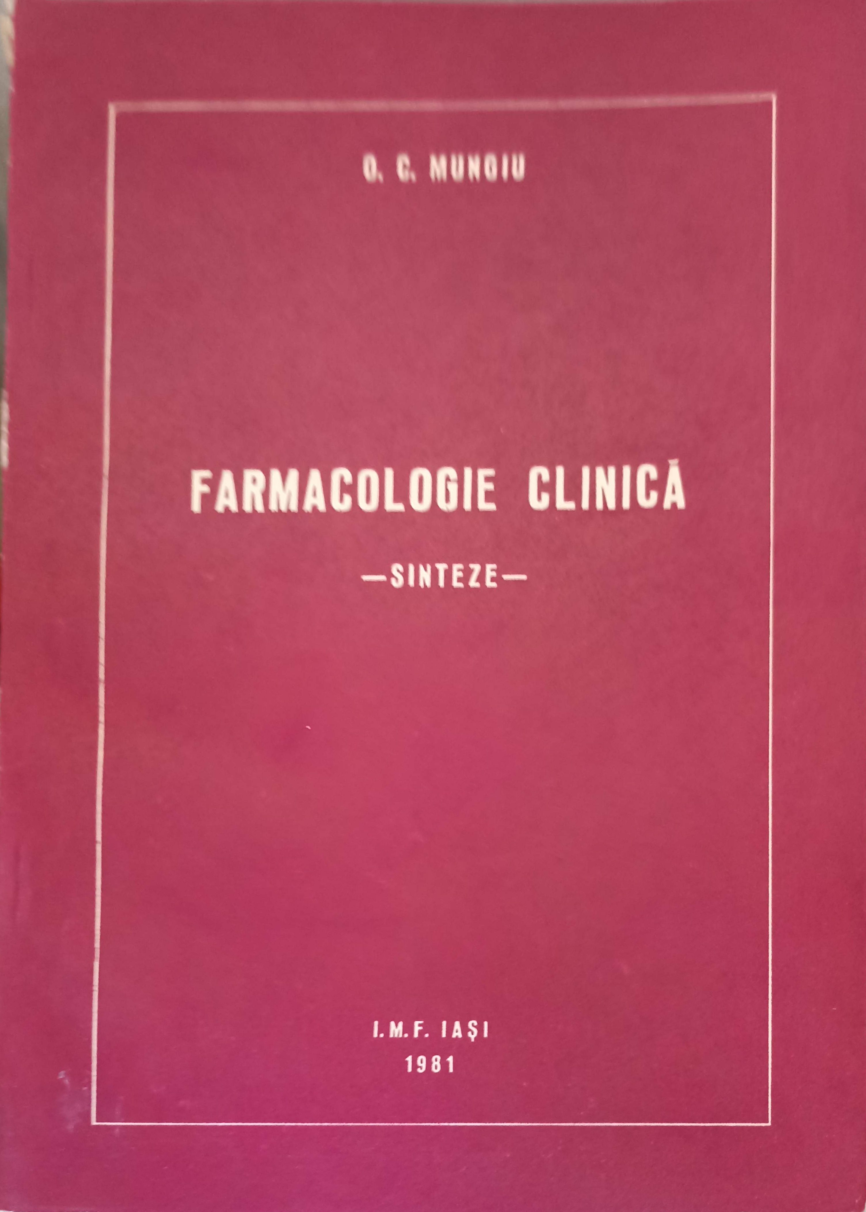 Farmacologie Clinica, Sinteze