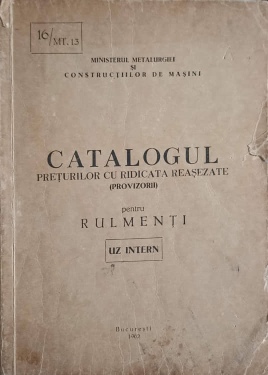 Catalogul Preturilor Cu Ridicata Reasezate (provizorii) Pentru Rulmenti