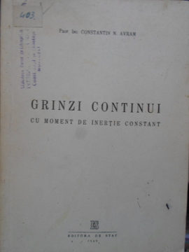 Vezi detalii pentru Grinzi Continui Cu Moment De Inertie Constant