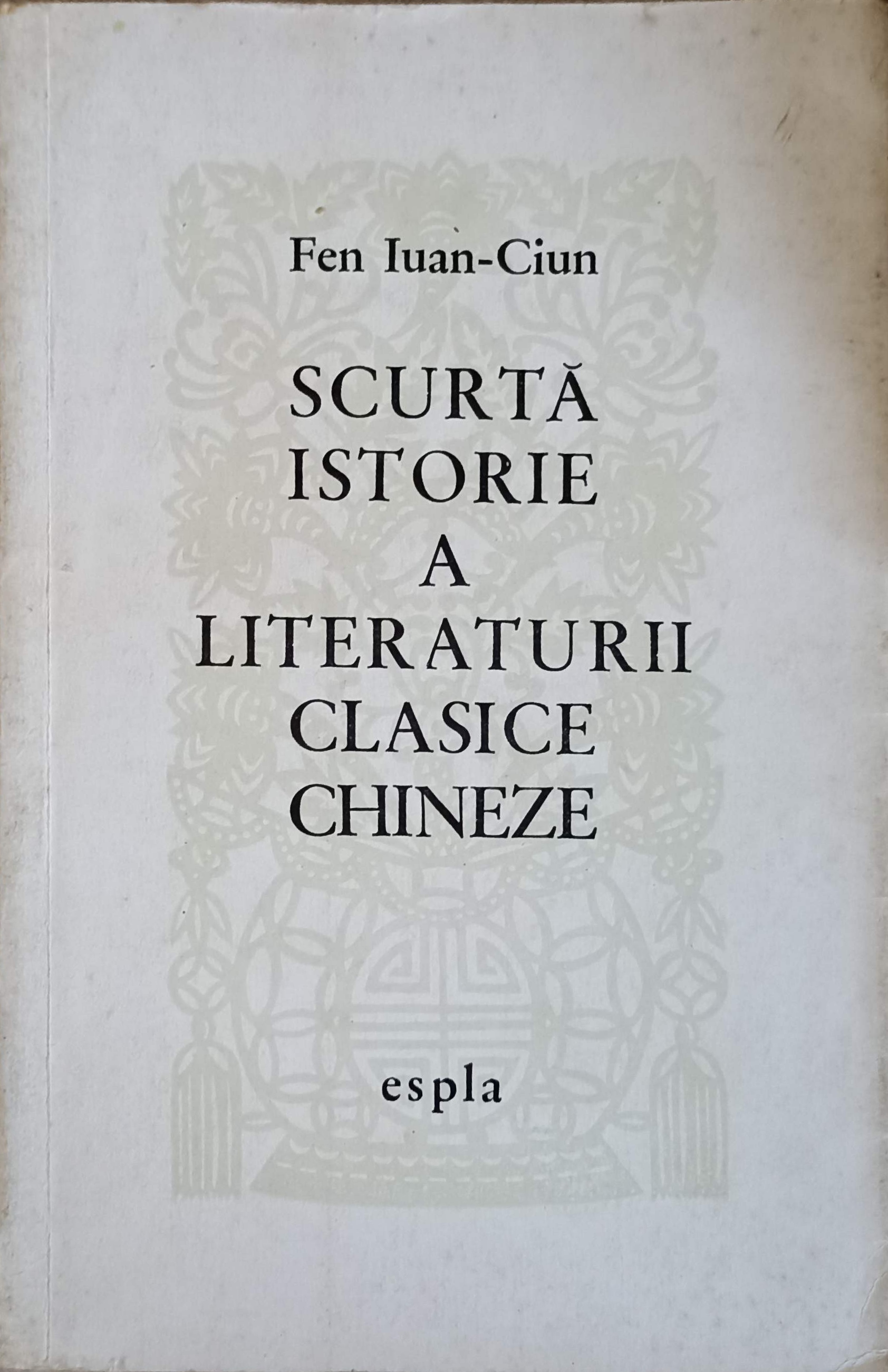 Scurta Istorie A Literaturii Clasice Chineze