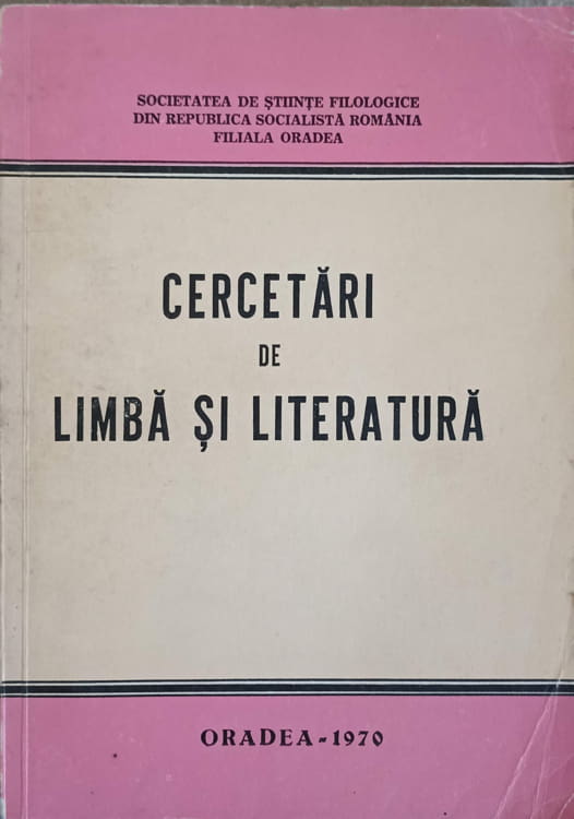 Cercetari De Limba Si Literatura