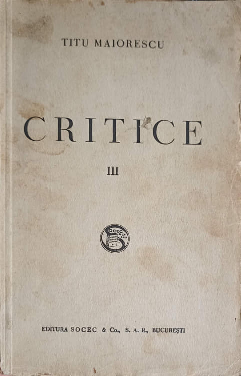 Vezi detalii pentru Critice 1866-1907 Vol.3