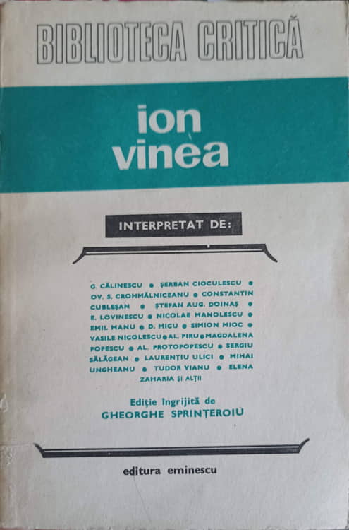 Vezi detalii pentru Ion Vinea Interpretat