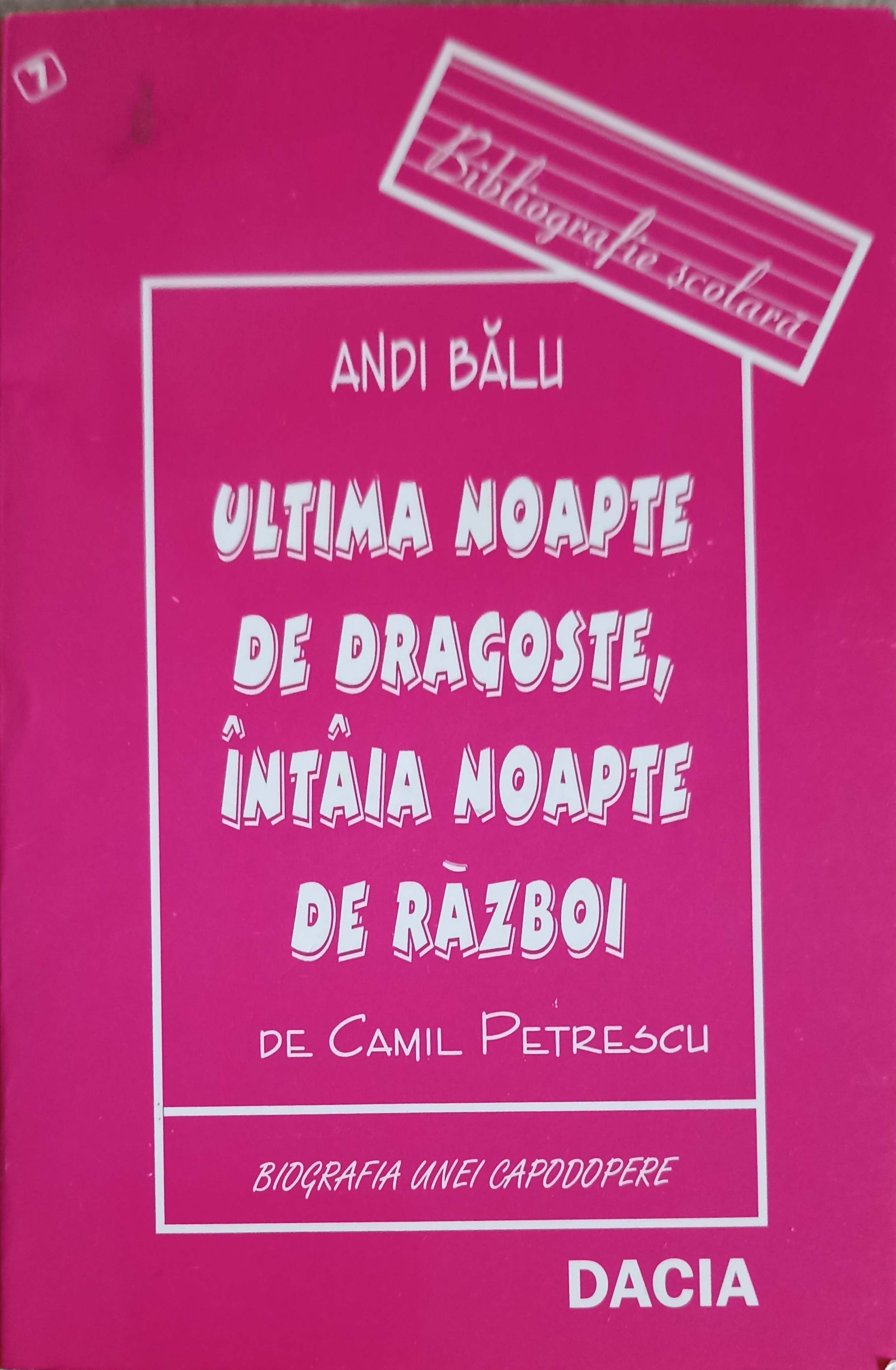 Ultima Noapte De Dragoste, Intaia Noapte De Razboi De Camil Petrescu