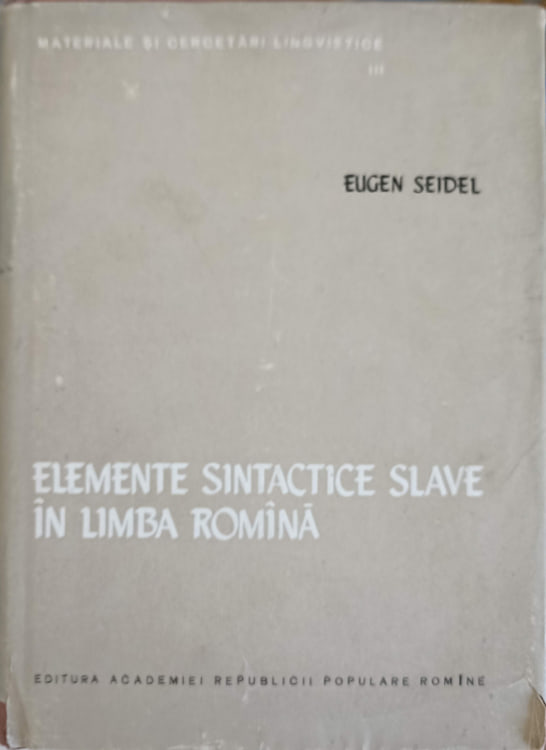 Elemente Sintactice Slave In Limba Romina