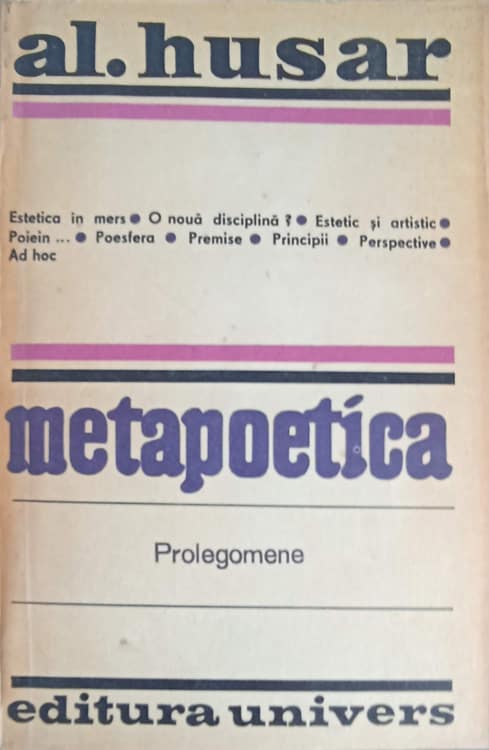 Vezi detalii pentru Metapoetica. Prolegomene