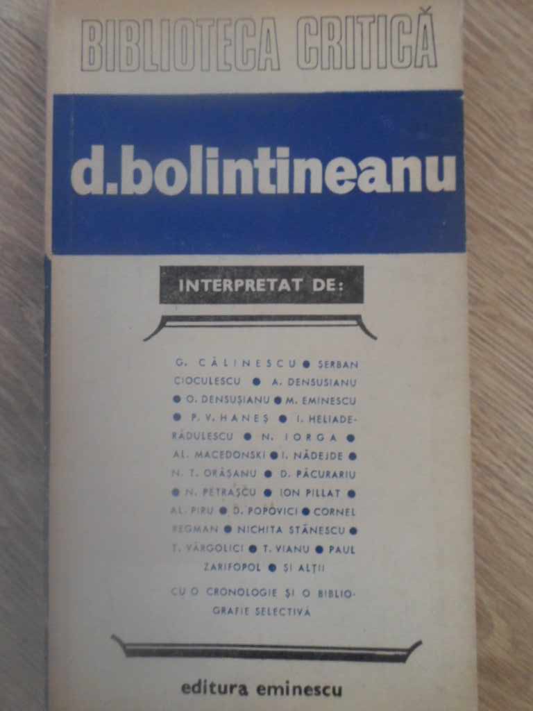 Vezi detalii pentru D. Bolintineanu Interpretat