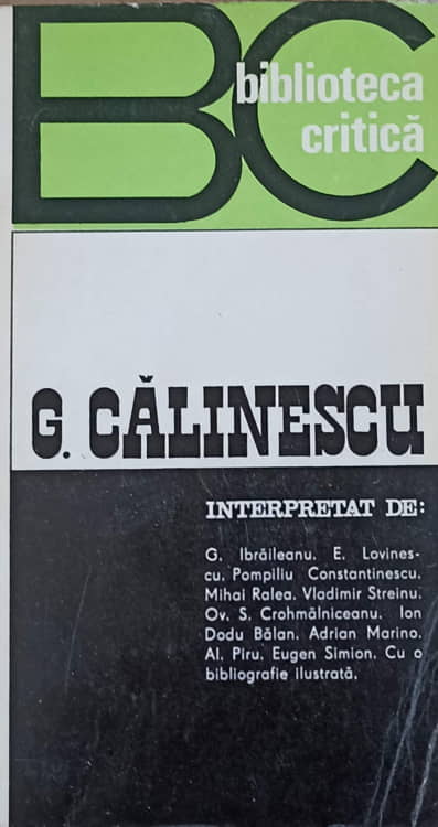 Vezi detalii pentru G. Calinescu Interpretat