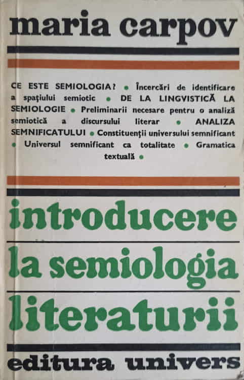 Vezi detalii pentru Introducere In Semiologia Literaturii