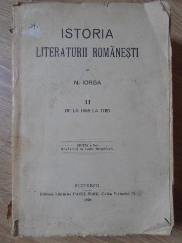 Istoria Literaturii Romanesti Vol.2 De La 1688 La 1750