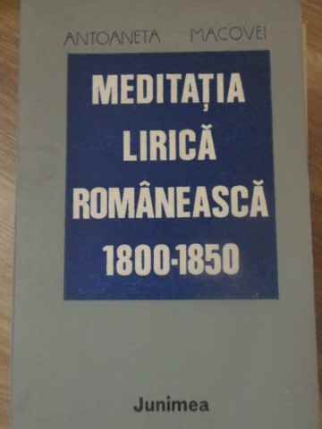 Meditatia Lirica Romaneasca 1800-1850