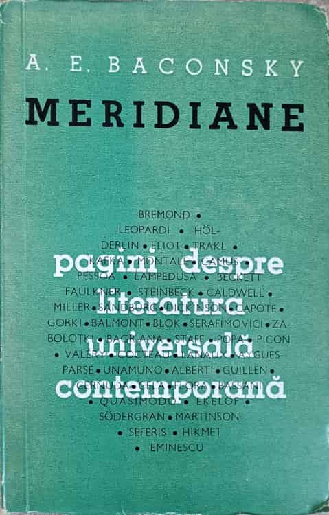 Meridiane Pagini Alese Despre Literatura Universala Contemporana