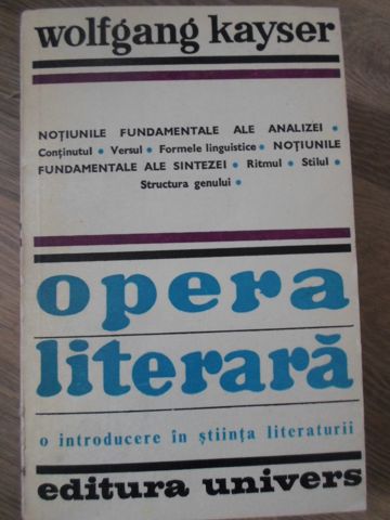 Opera Literara. O Introducere In Stiinta Literaturii