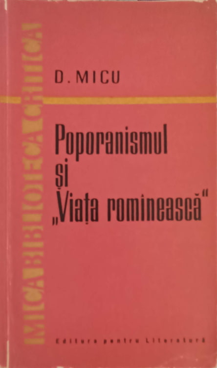 Vezi detalii pentru Poporanismul Si Viata Romaneasca