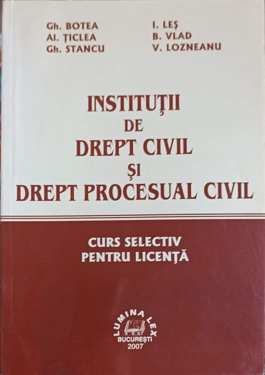 Institutii De Drept Civil Si Drept Procesual Civil