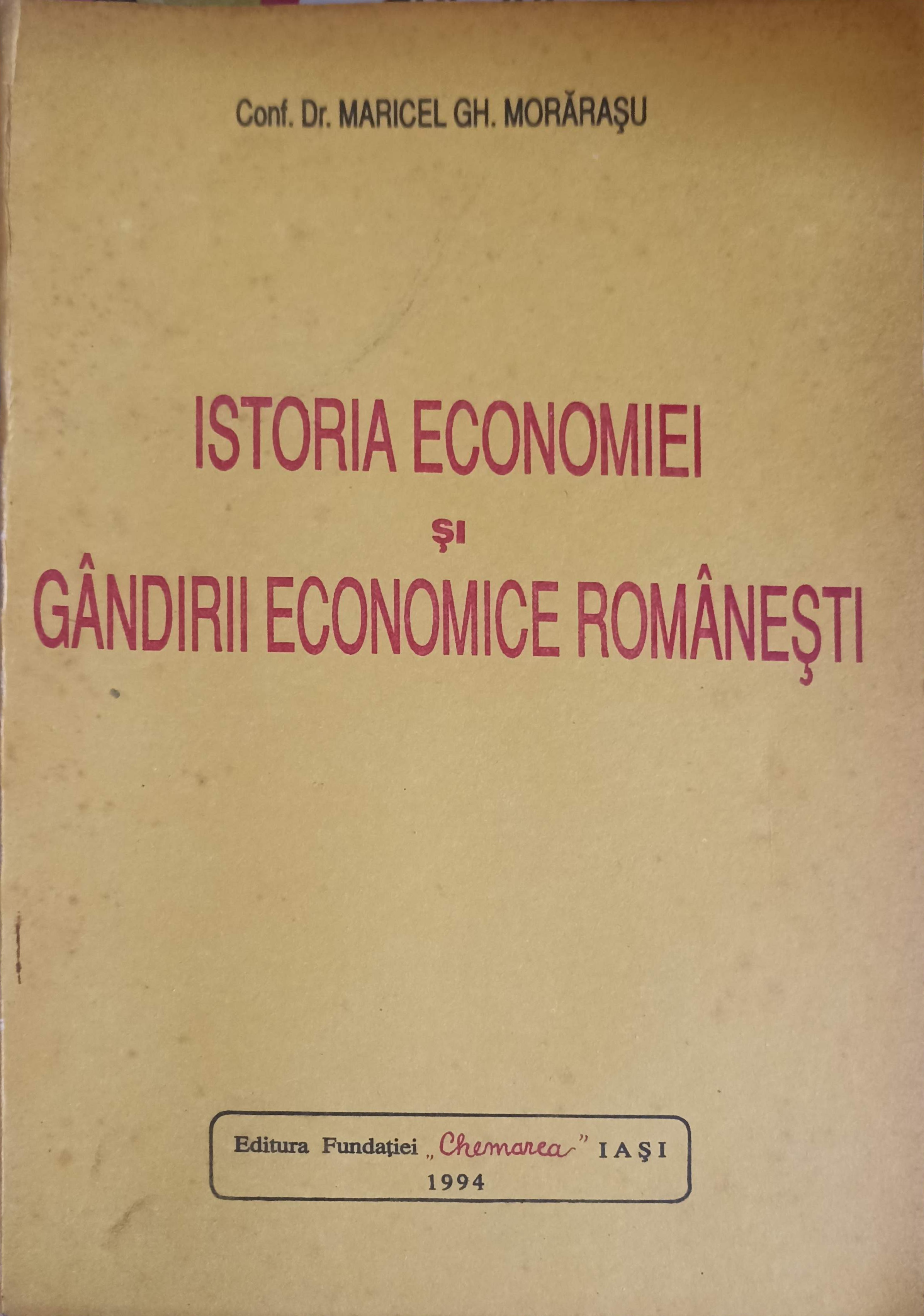 Istoria Economiei Si Gandirii Economice Romanesti