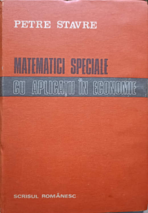 Matematici Speciale Cu Aplicatii In Economie