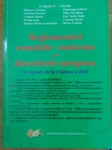 Reglementari Contabile Conforme Cu Directivele Europene In Vigoare De La 1 Ianuarie 2010