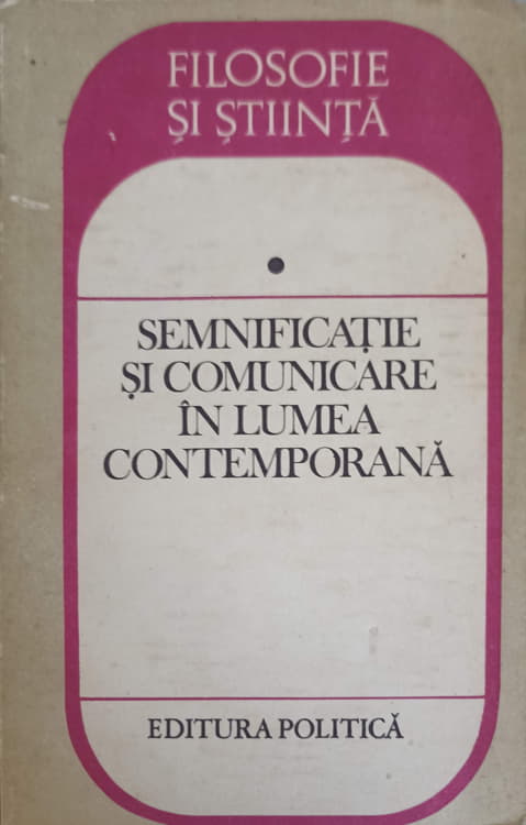 Semnificatie Si Comunicare In Lumea Contemporana