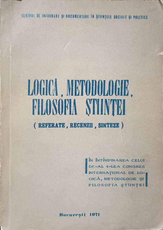 Vezi detalii pentru Logica, Metodologie, Filosofia Stiintei (referate, Recenzii, Sinteze)