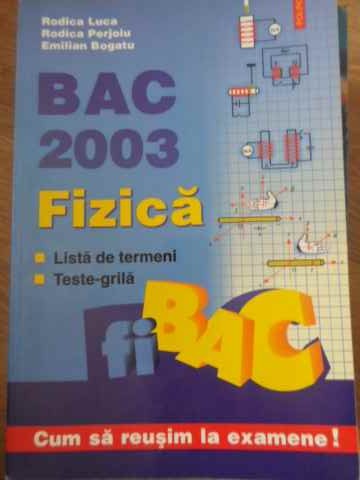 Fizica Bac 2003. Lista De Termeni, Teste-grila