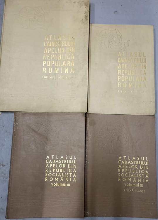 Atlasul Cadastrului Apelor Din R.s. Romania Vol.1 Partea 1, 2, Vol.3 + Anexa Planse