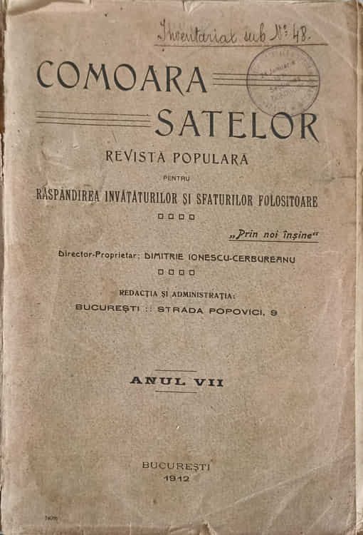 Vezi detalii pentru Comoara Satelor. Revista Populara Pentru Raspandirea Invataturilor Si Sfaturilor Folositoare Anul Vii