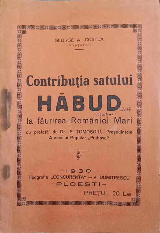 Contributia Satului Habud La Faurirea Romaniei Mari