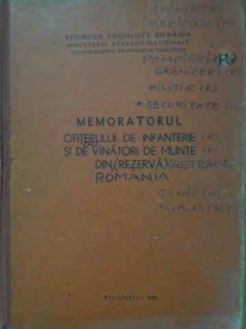 Memoratorul Ofiterului De Infanterie Si De Vanatori De Munte Din Rezerva