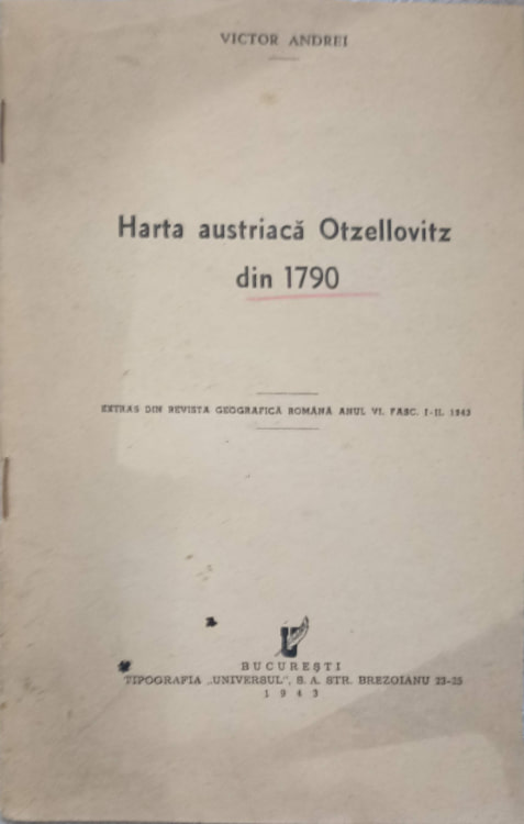 Harta Austriaca Otzellovitz Din 1790