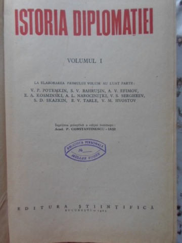 Istoria Diplomatiei Vol.1