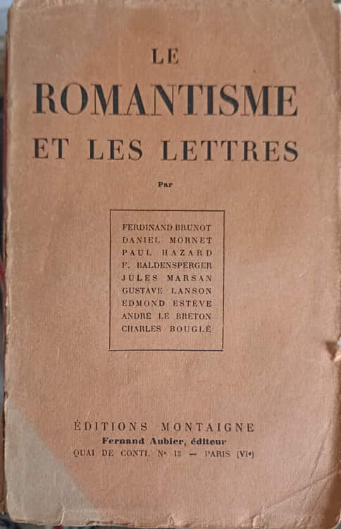 Le Romantisme Et Les Lettres