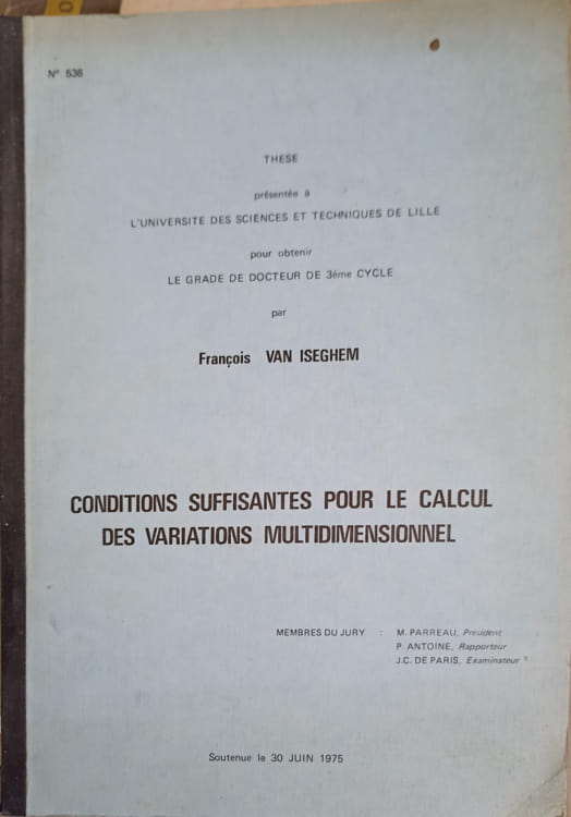 Vezi detalii pentru Conditions Suffisantes Pour Le Calcul Des Variations Multidimensionnel