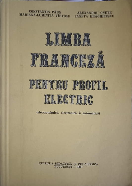 Limba Franceza Pentru Profil Electric