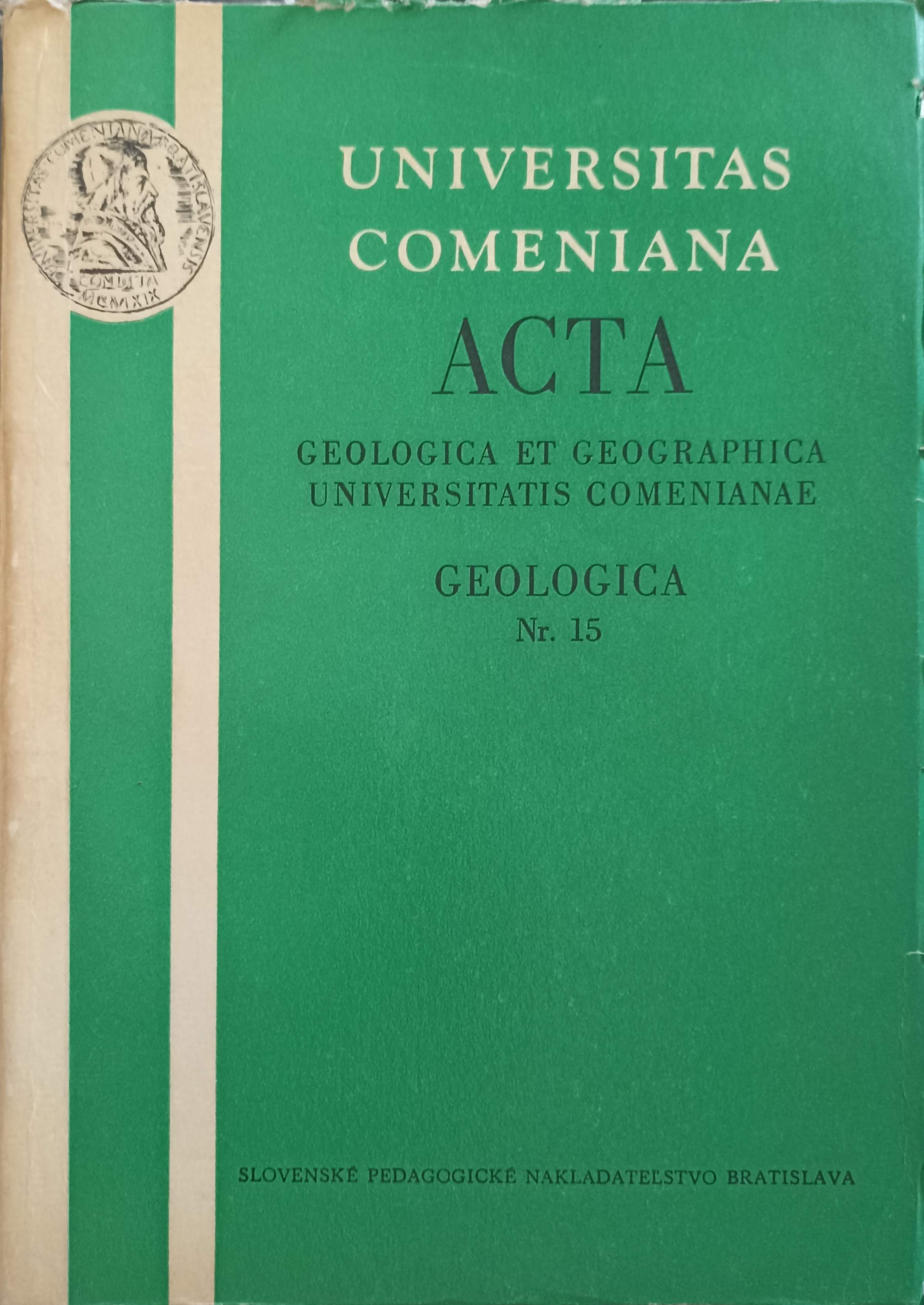 Acta geologica et geographica universitatis comenianae. geologica