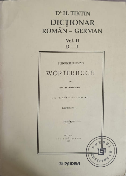 Vezi detalii pentru Dictionar Roman-german Vol.2