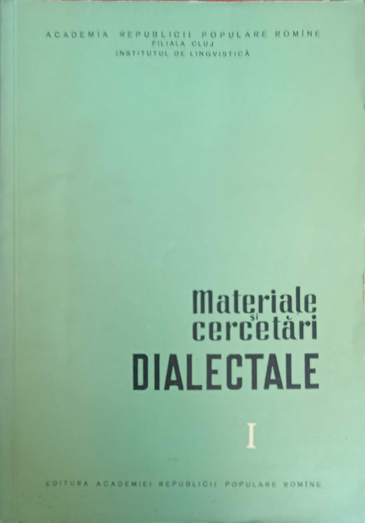 Materiale Si Cercetari Dialectale