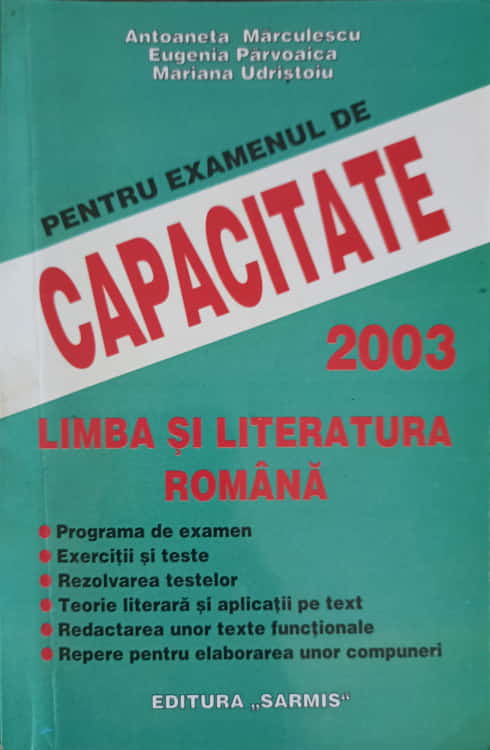 Limba si literatura romana pentru examenul de capacitate 2003