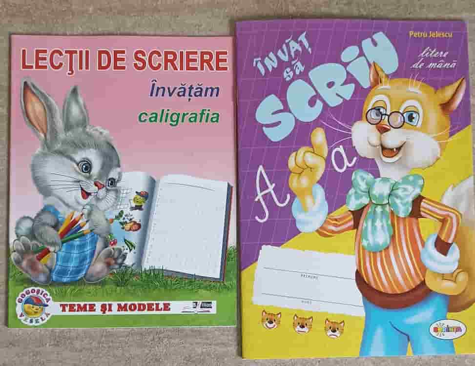 Set 2 Caiete: Lectii De Scriere, Invatam Caligrafia; Invat Sa Scriu Litere De Mana