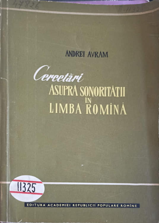 Cercetari Asupra Sonoritatii In Limba Romana