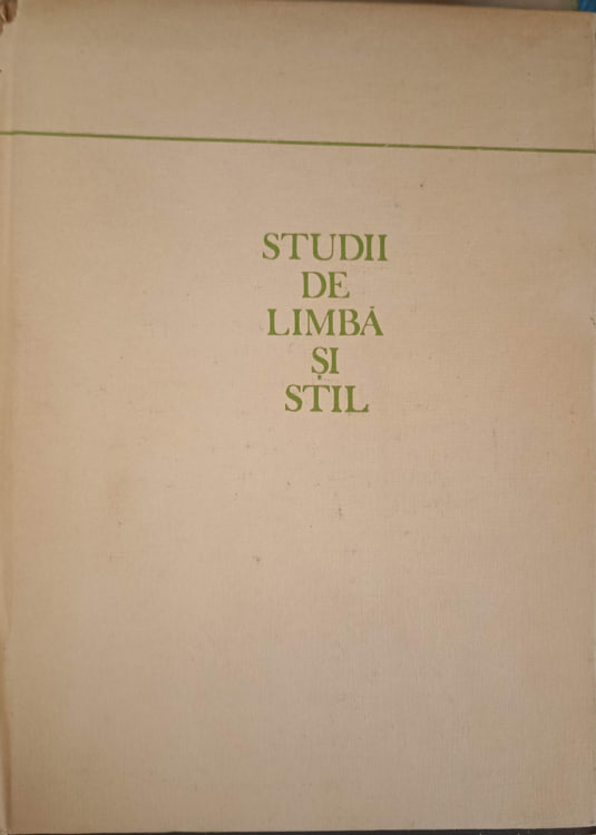 Studii De Limba Si Stil