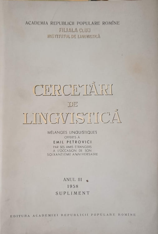 Vezi detalii pentru Cercetari De Lingvistica