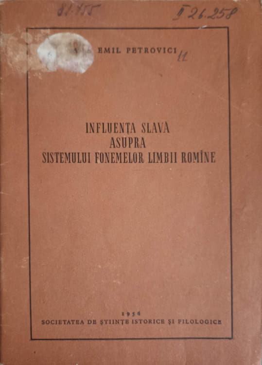 Influenta slava asupra sistemului fenomenelor limbii romane