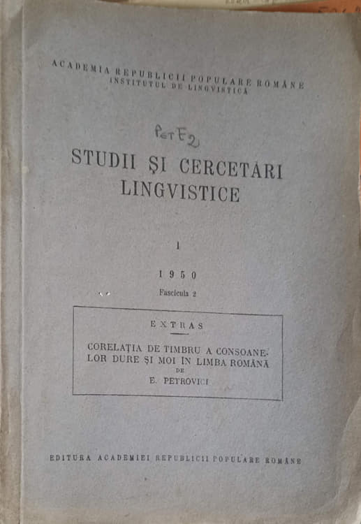 Studii Si Cercetari Lingvistice Vol.1 1950