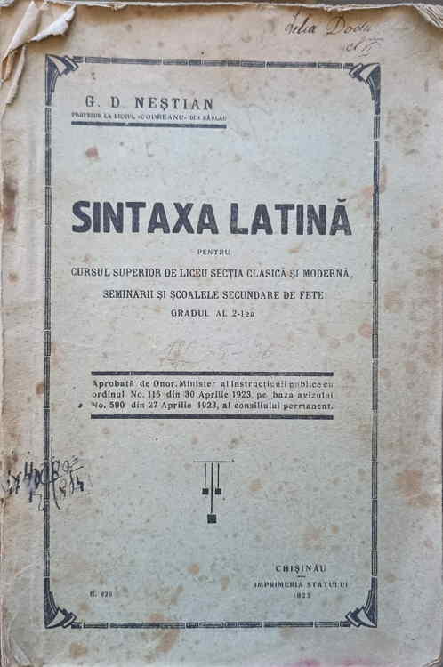 Vezi detalii pentru Sintaxa Latina