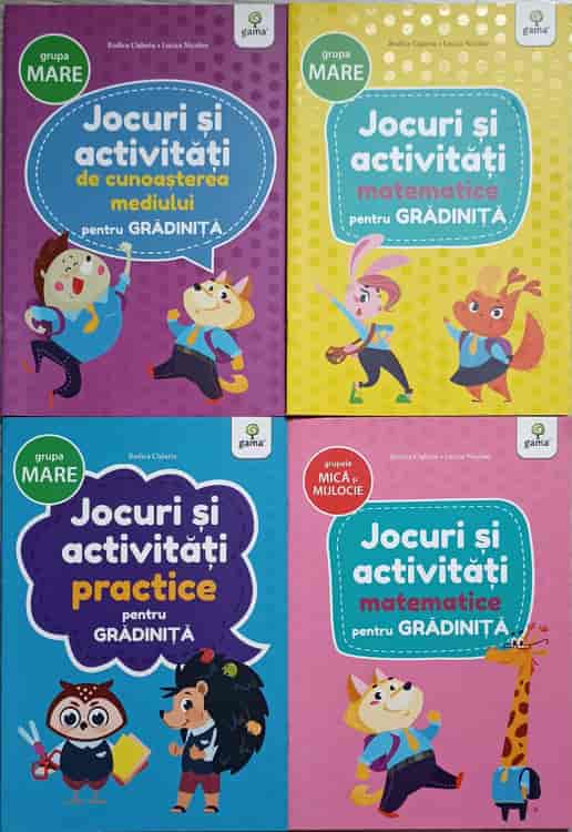 Set 4 Reviste Activitati Pentru Gradinita, Grupa Mare, Mijlocie: Practice, De Cunoasterea Mediului, Matematice