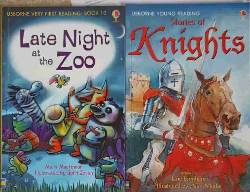 Set 2 Carti Usborne Young Reading: Stories Of Knights; Late Night At The Zoo